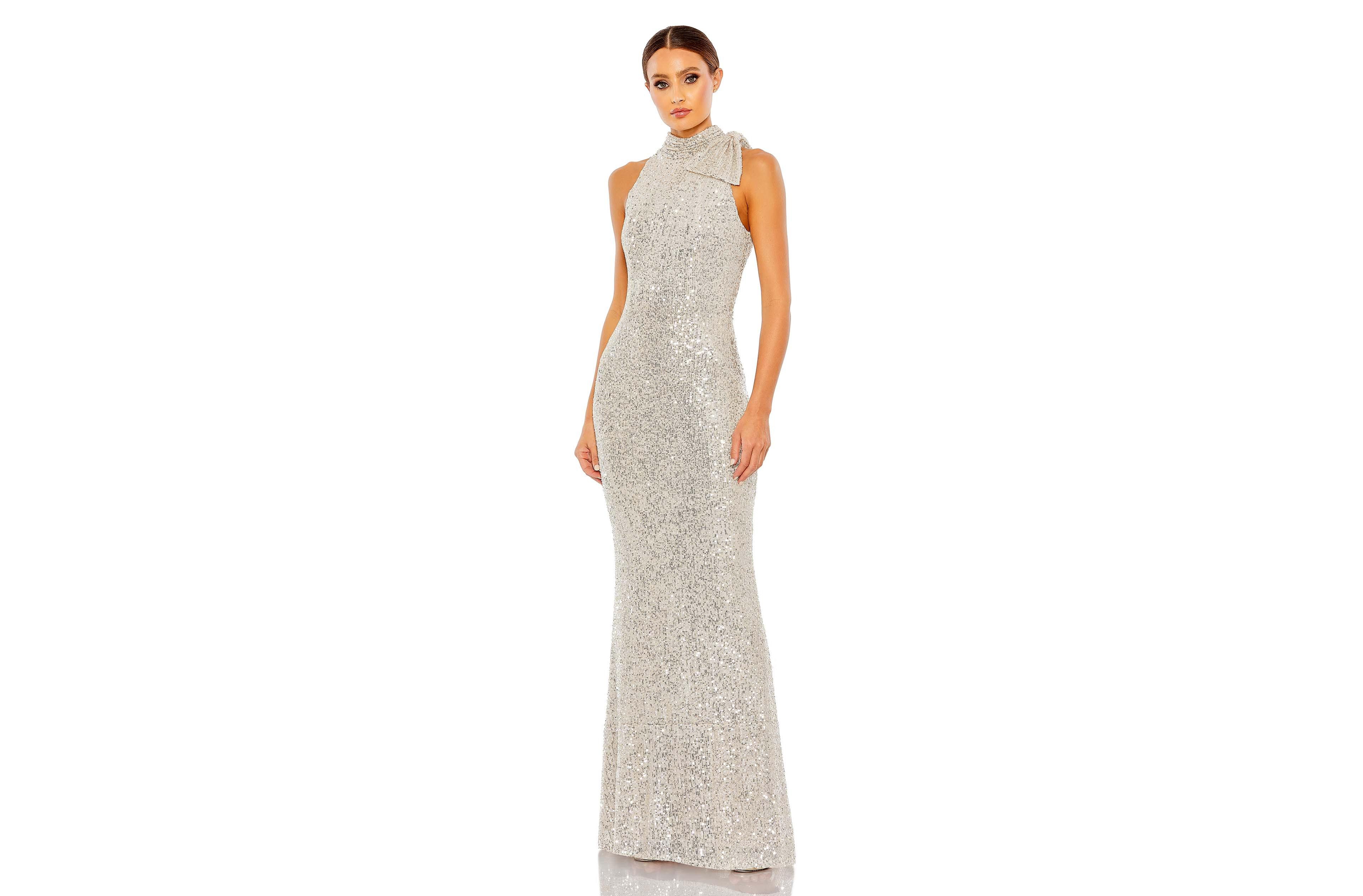 Women's Ieena Sequined Soft Tie Halter Neck Column