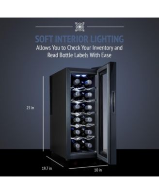 12-Bottle Freestanding Thermoelectric Wine Cooler - Black