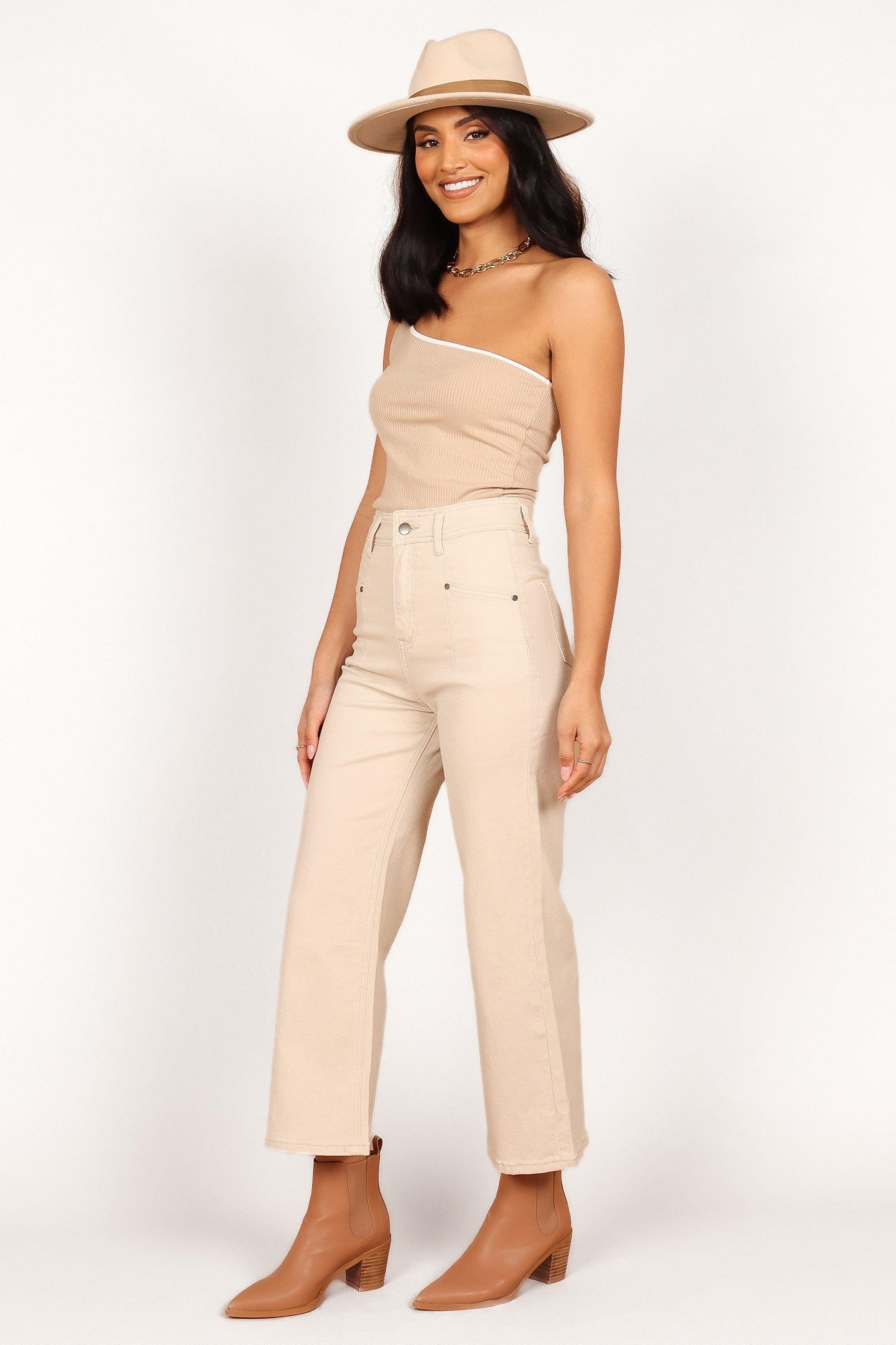 Georgette High Waisted Straight Leg Pants