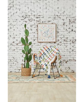 Vaughan Polka Dot Tassel Cotton Throw Blanket, 50" x 60"