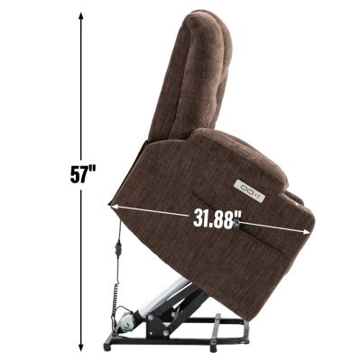 Single Piece Fabric with Heat and USB Ports -  Massage Recliner