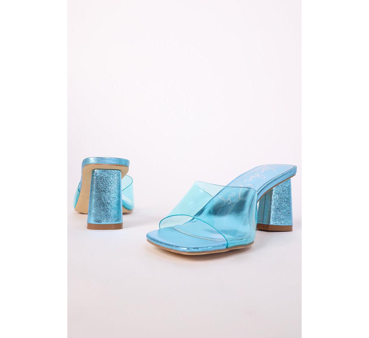 Eugenie clear straps block heel sandals