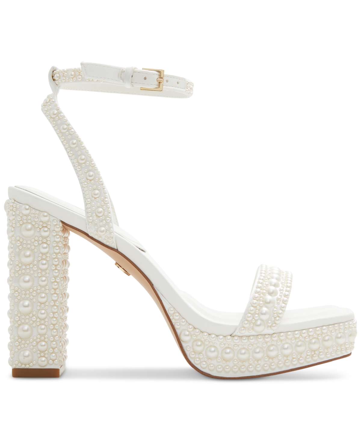 Shop Aldo Women's Lulu Pearl Two-piece Platform Dress Sandals In White Mixed