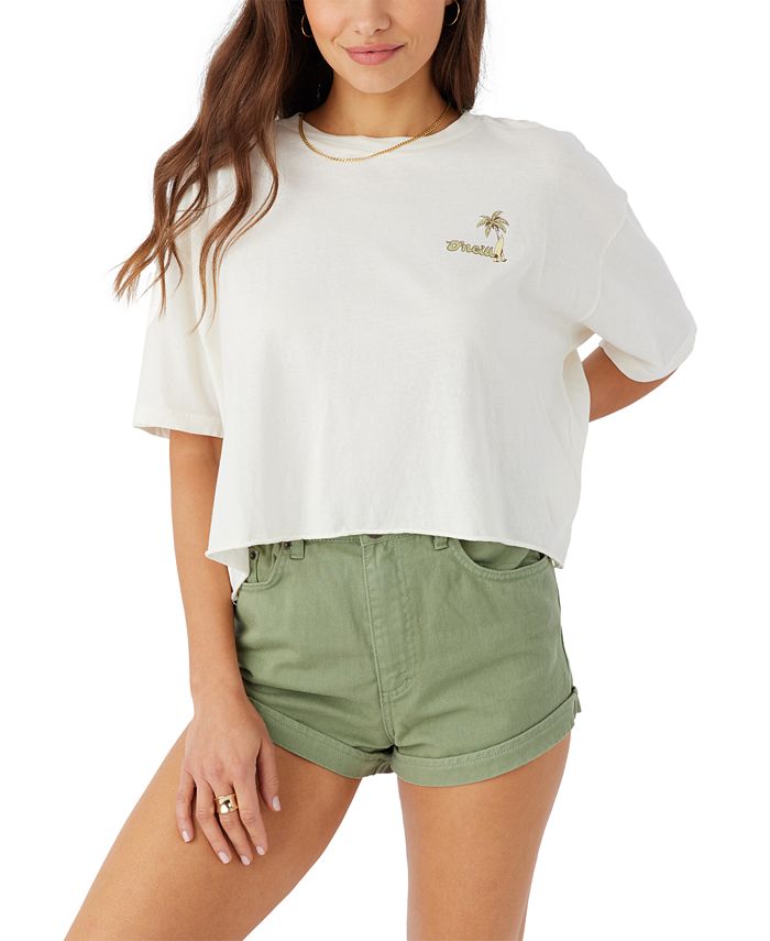 O’Neill Essentials T-Shirt Donna – Cotone Riciclato, Giromanica E Collo Rotondo, Snow Melange