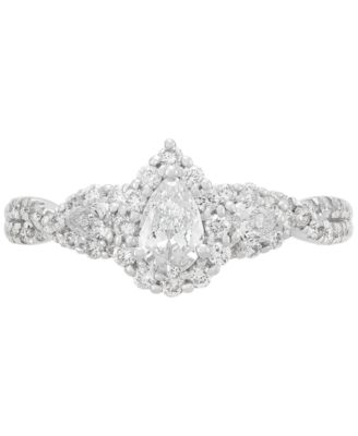 Diamond Pear Three Stone Engagement Ring (1 ct. t.w.) in 14k White Gold