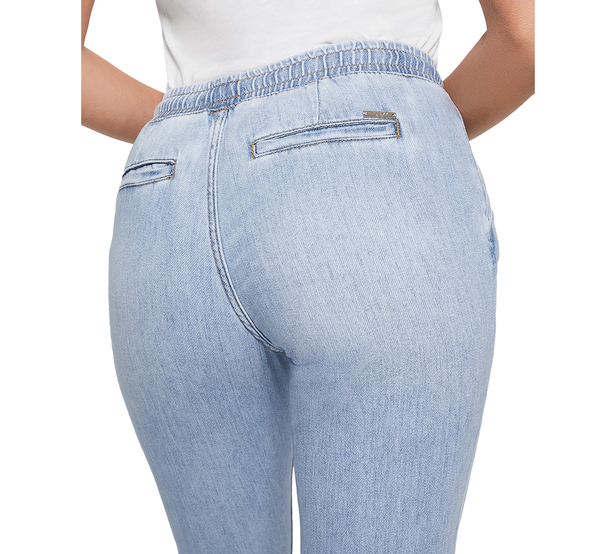 Shop Guess Women's Noah Denim Drawstring-waist Jogger Jeans In Super Indigo