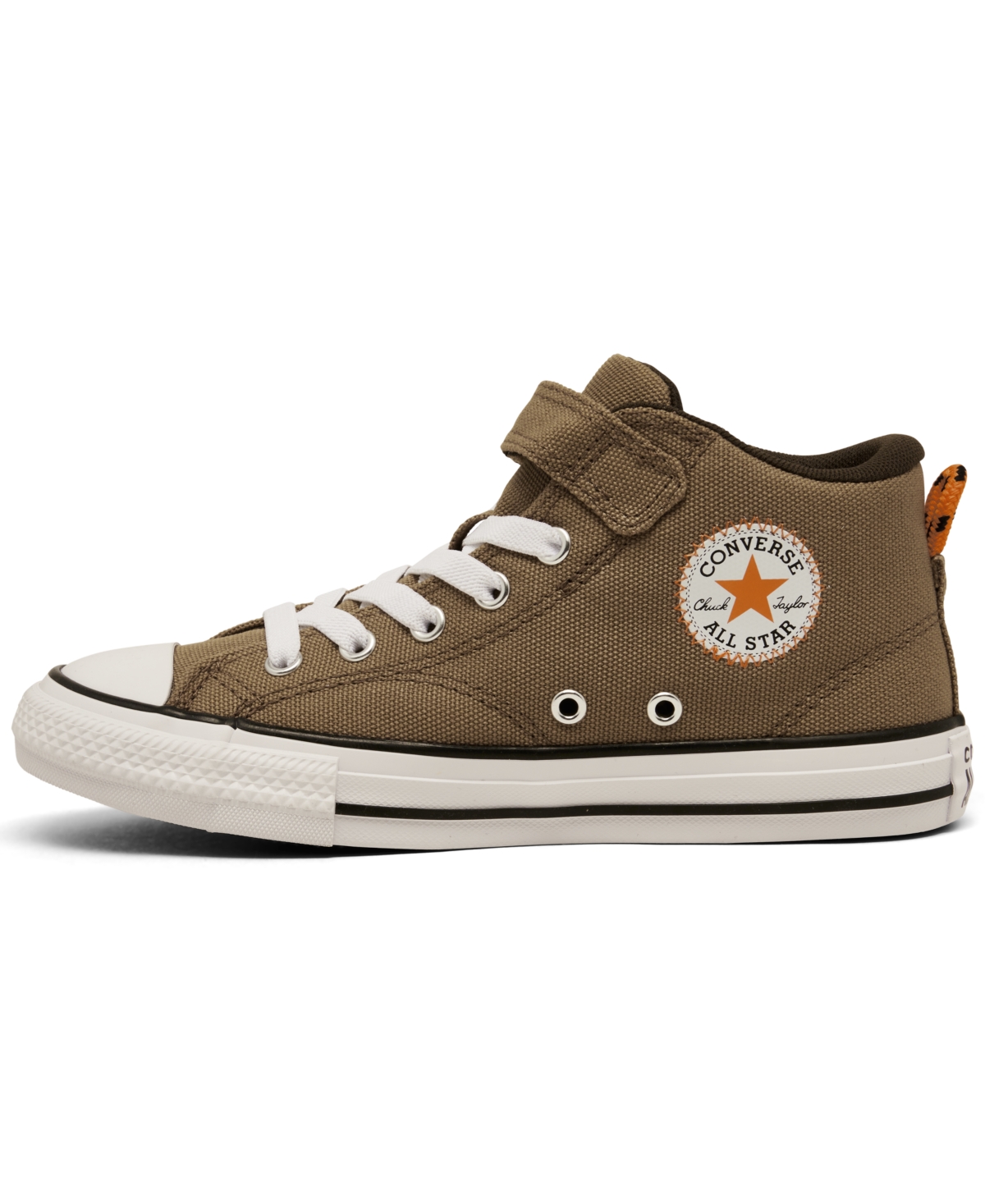 Shop Converse Little Kids Chuck Taylor All Star Malden Street Fastening Strap Casual Sneakers From Finish Line In Hot Tea,orange,white
