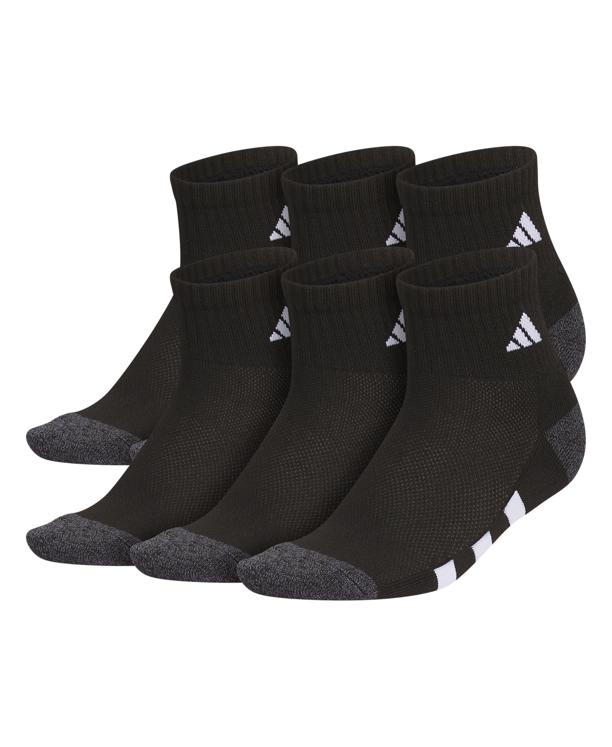 Shop Adidas Originals Boys Youth Athletic Cushioned Quarter Socks, Pack Of 6 In Black