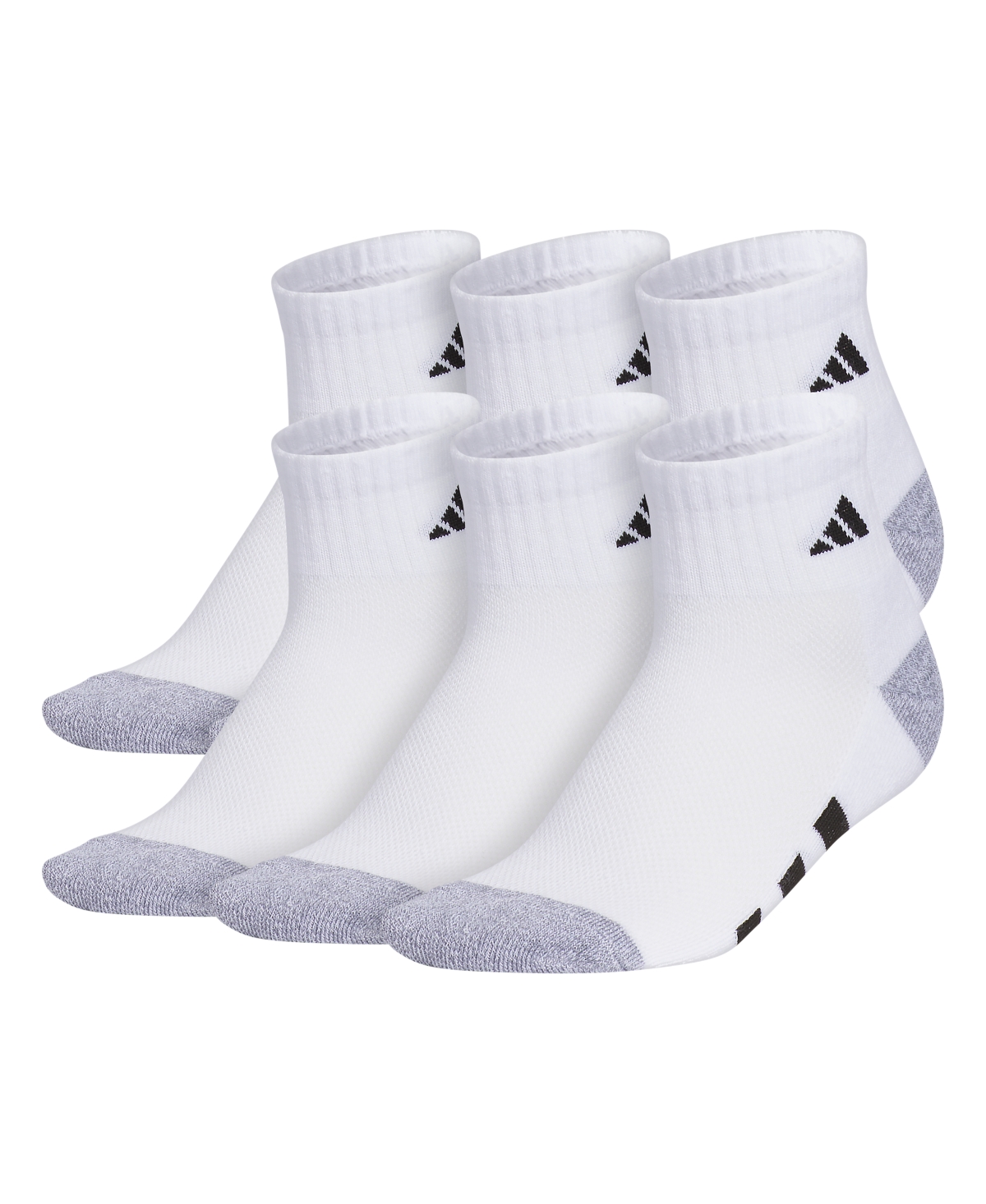 Shop Adidas Originals Boys Youth Athletic Cushioned Quarter Socks, Pack Of 6 In White