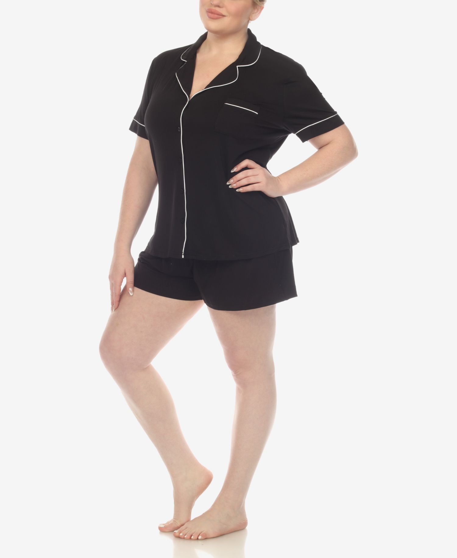 Plus Size 2-Piece Short Sleeve Pajama Set
