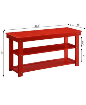 35.5" MDF Oxford Utility Mudroom Bench with Shelves
