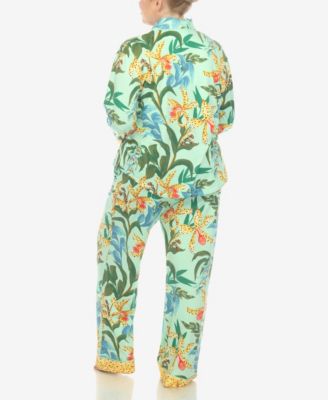 Plus Size 2 Pc. Wildflower Print Pajama Set