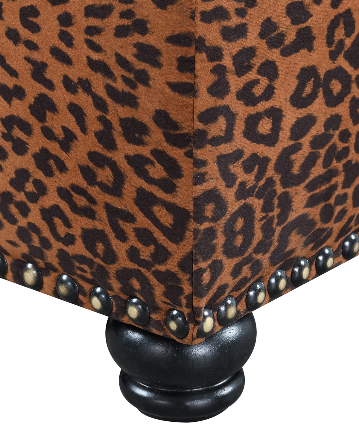 Shop Convenience Concepts 24" Printed Fabric 5th Avenue Storage Ottoman In Forest Leopard Print Fabric