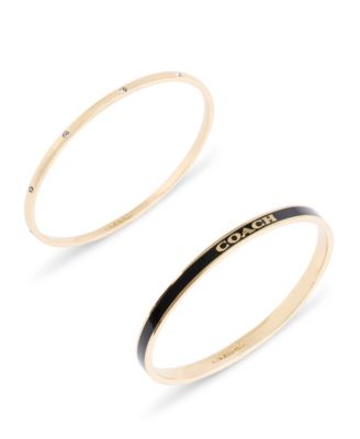 Faux Stone Enamel Signature Bangle Bracelet Set