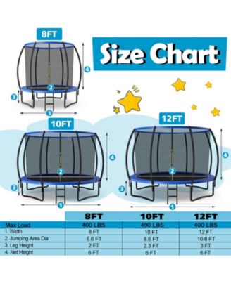 8 Feet ASTM Approved Recreational Trampoline with Ladder