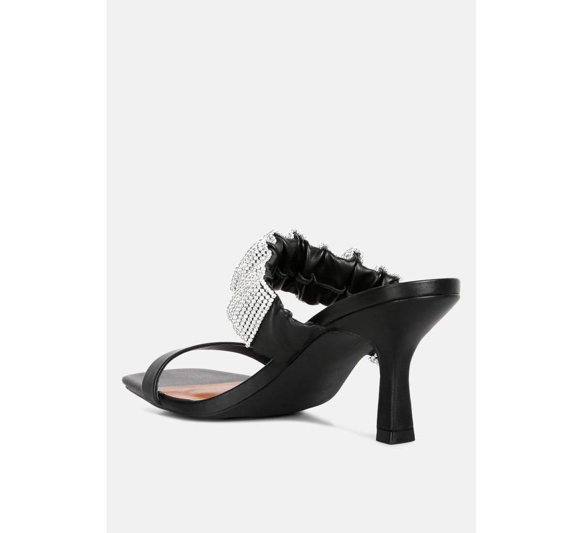 London Rag Cherry Blossom Diamante Ruche Strap Sandals