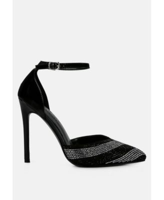 NOBLES Womens Rhinestone Patterned Stiletto Sandals