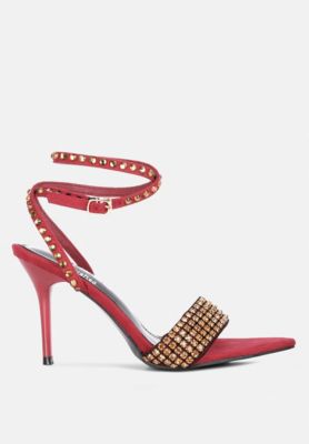 ZURIN Womens Diamante Embellished Stiletto Sandals