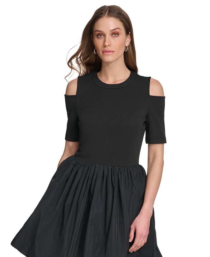 DKNY Women's ColdShoulder MixedMedia Dress Macy's