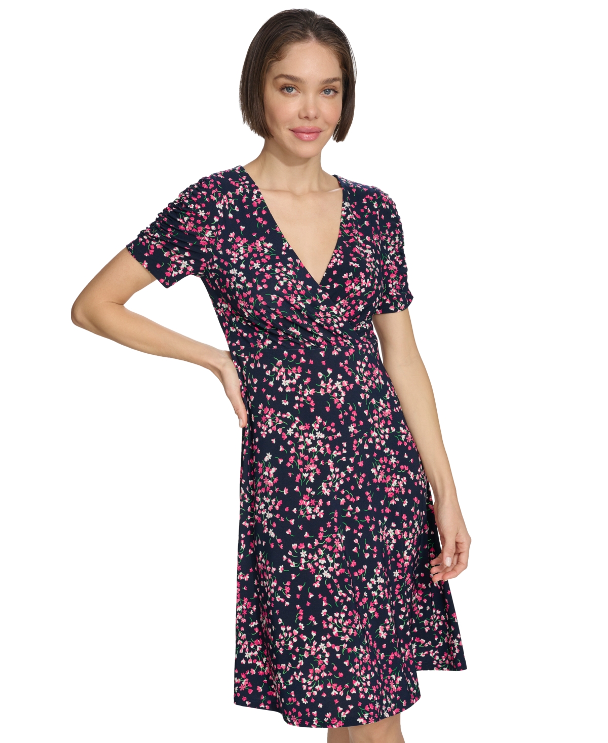 Tommy Hilfiger Women's Printed Fit & Flare Dress In Skycapt,ht