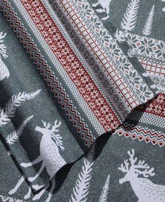 Holiday Printed Cotton Flannel Extra Deep 4-Pc. Sheet Set, California King