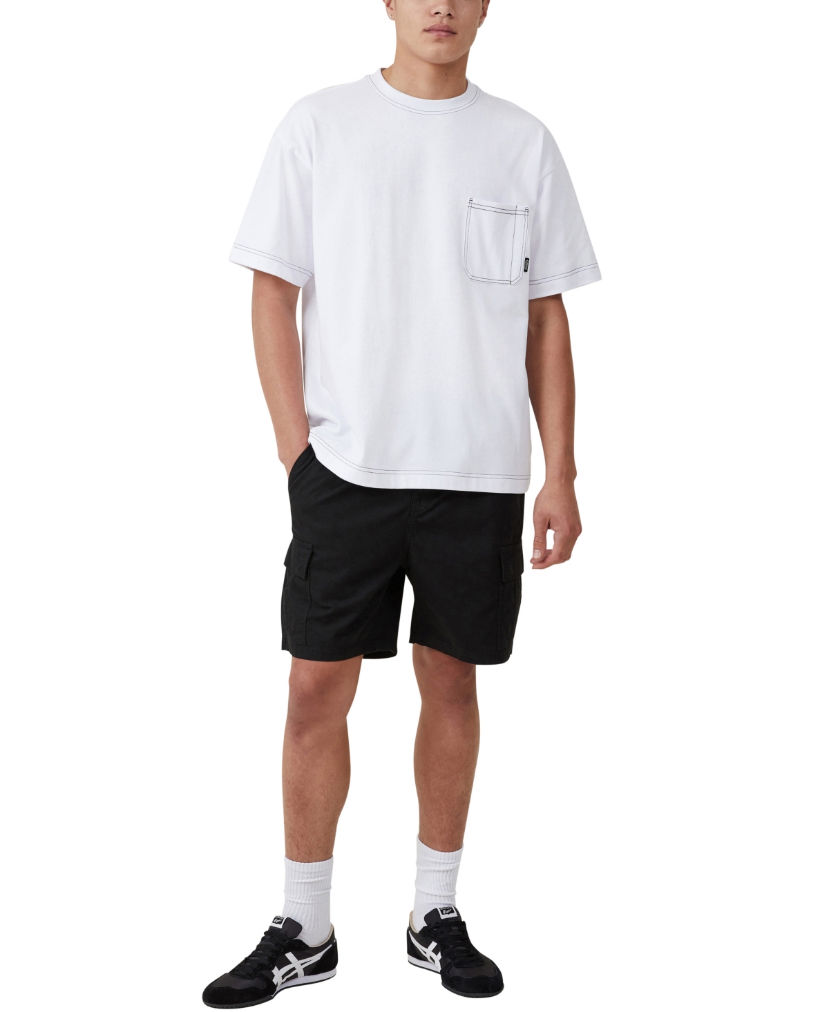 Cotton On Men's Box Fit Pocket Crew Neck T-shirt - Civic Contrast