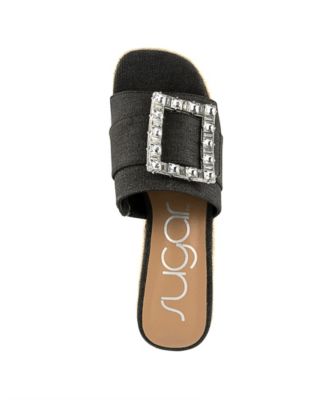 Women's Remote Embellished Buckle Espadrille Sandals