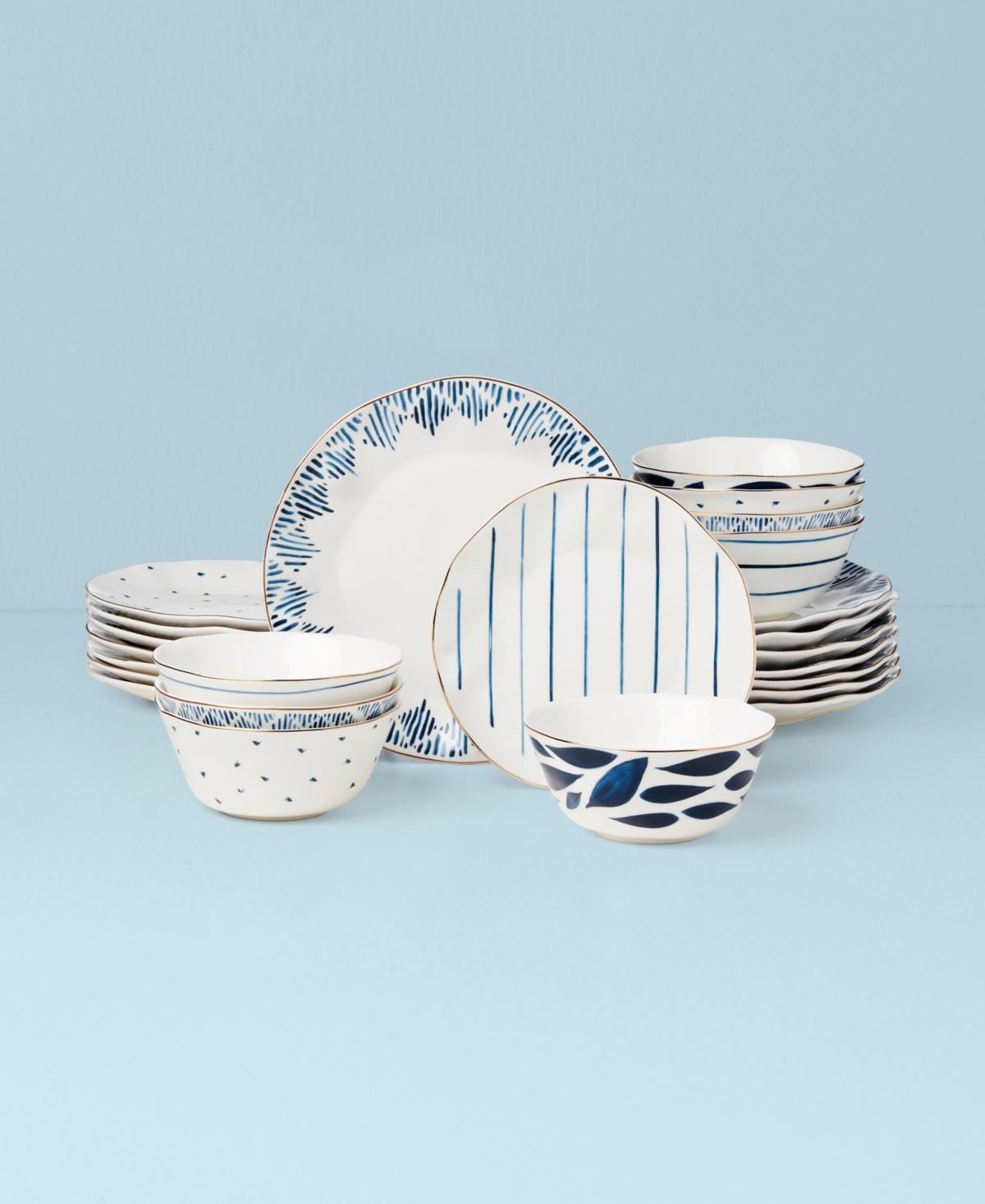 Lenox Blue Bay 24-piece Dinnerware Set In Blue