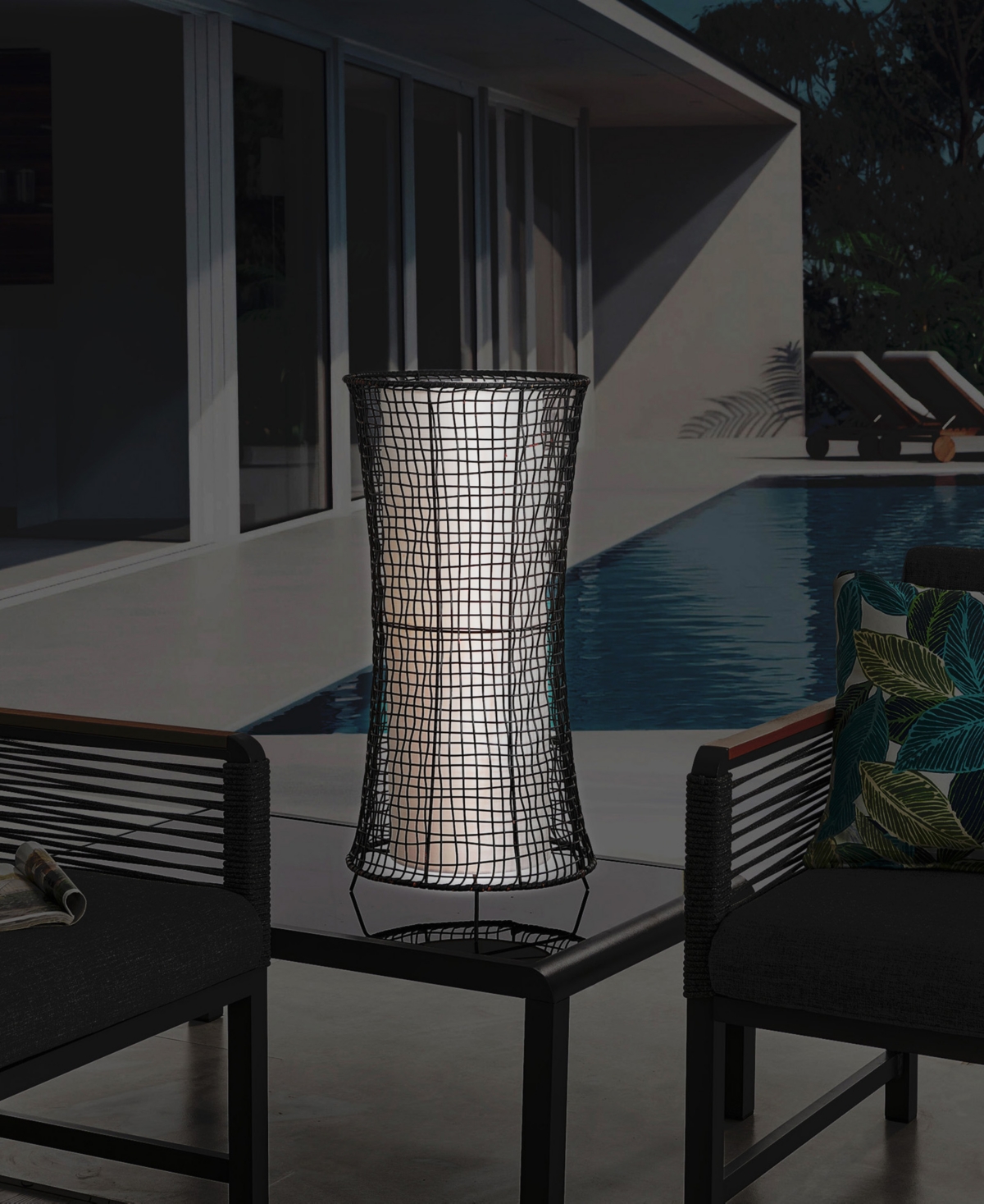 Lite Source Outdoor Cordless Cleavon Table Lamp In Black