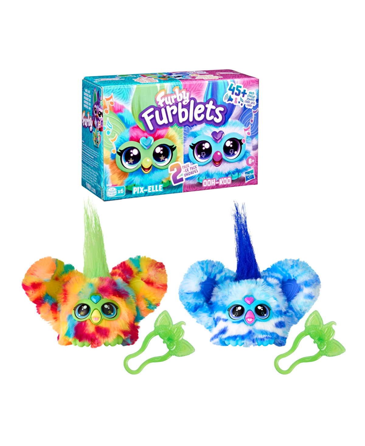 FURBY FURBLETS PIX-ELLE OOH-KOO 2-PACK MINI ELECTRONIC PLUSH TOY FOR GIRLS AND BOYS, 6 PLUS 