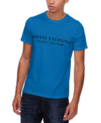 A|X Armani Exchange - Men's Short-Sleeve Crewneck Milano New York Logo T-Shirt
