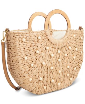 Straw Tote Crossbody, Exclusively at Macy's 