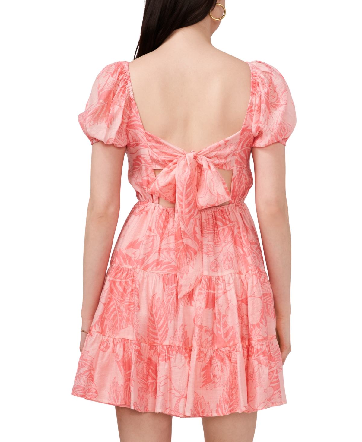 Shop 1.state Women's Floral Puff-sleeve Fit & Flare Dress In Rose Gauze