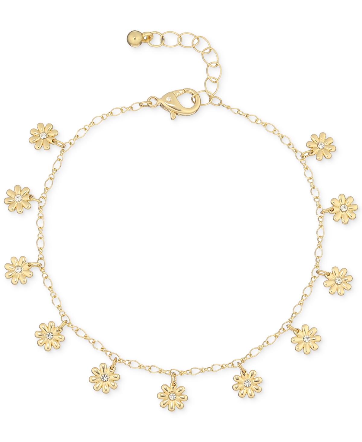 Macy's Flower Show Floral Charm Bracelet, Created For  In Gold
