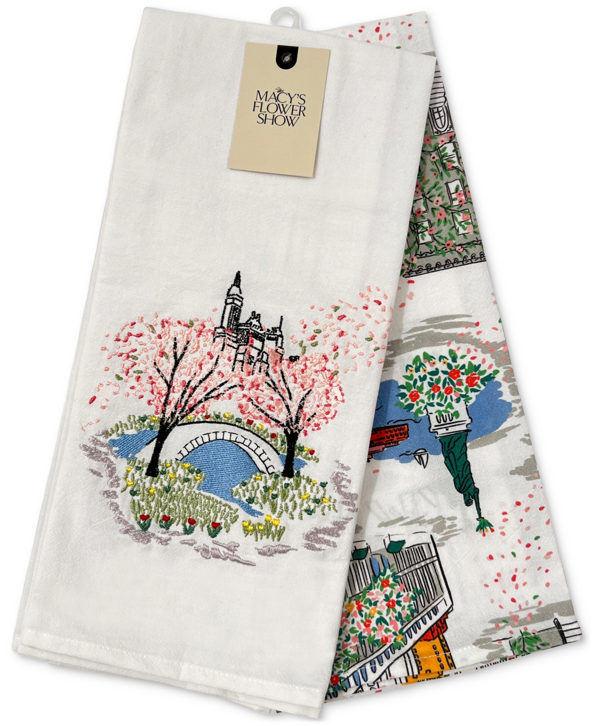 Flower Show Flour Sack Kitchen Towel 2-Pack Set, 30" x 30", Created for Macy's - NYC Scenic