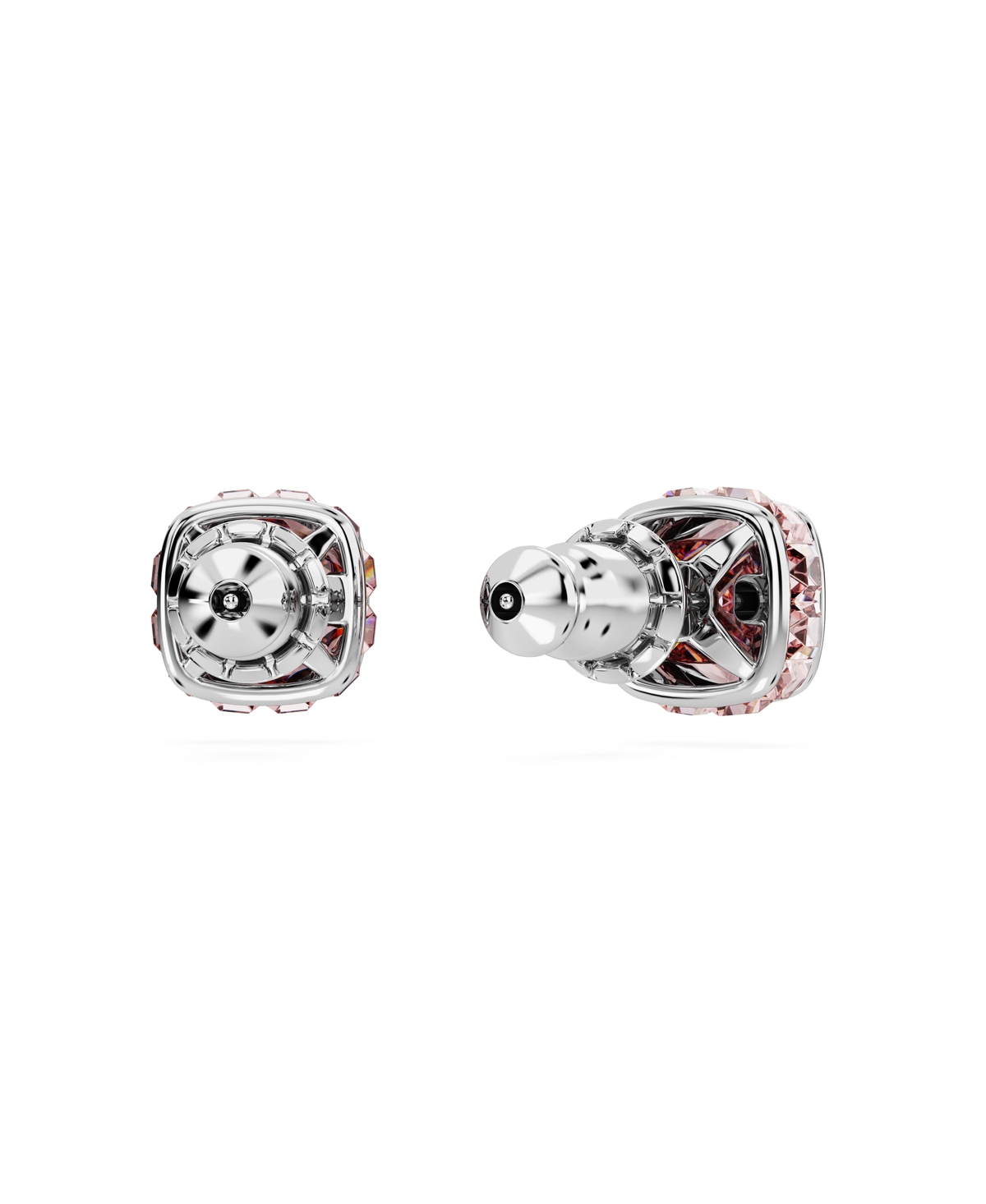 Swarovski Square Cut Birthstone Crystal Stud Earrings In June,pink
