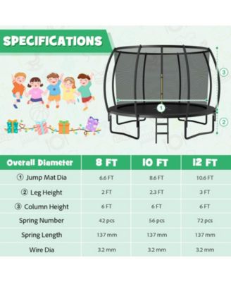 12FT ASTM Approved Recreational Trampoline with Ladder