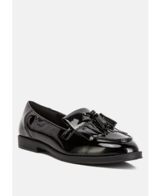 valerie tassel detail patent loafers