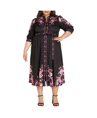 black dress with zipper in back Elena Dress Black main image 1