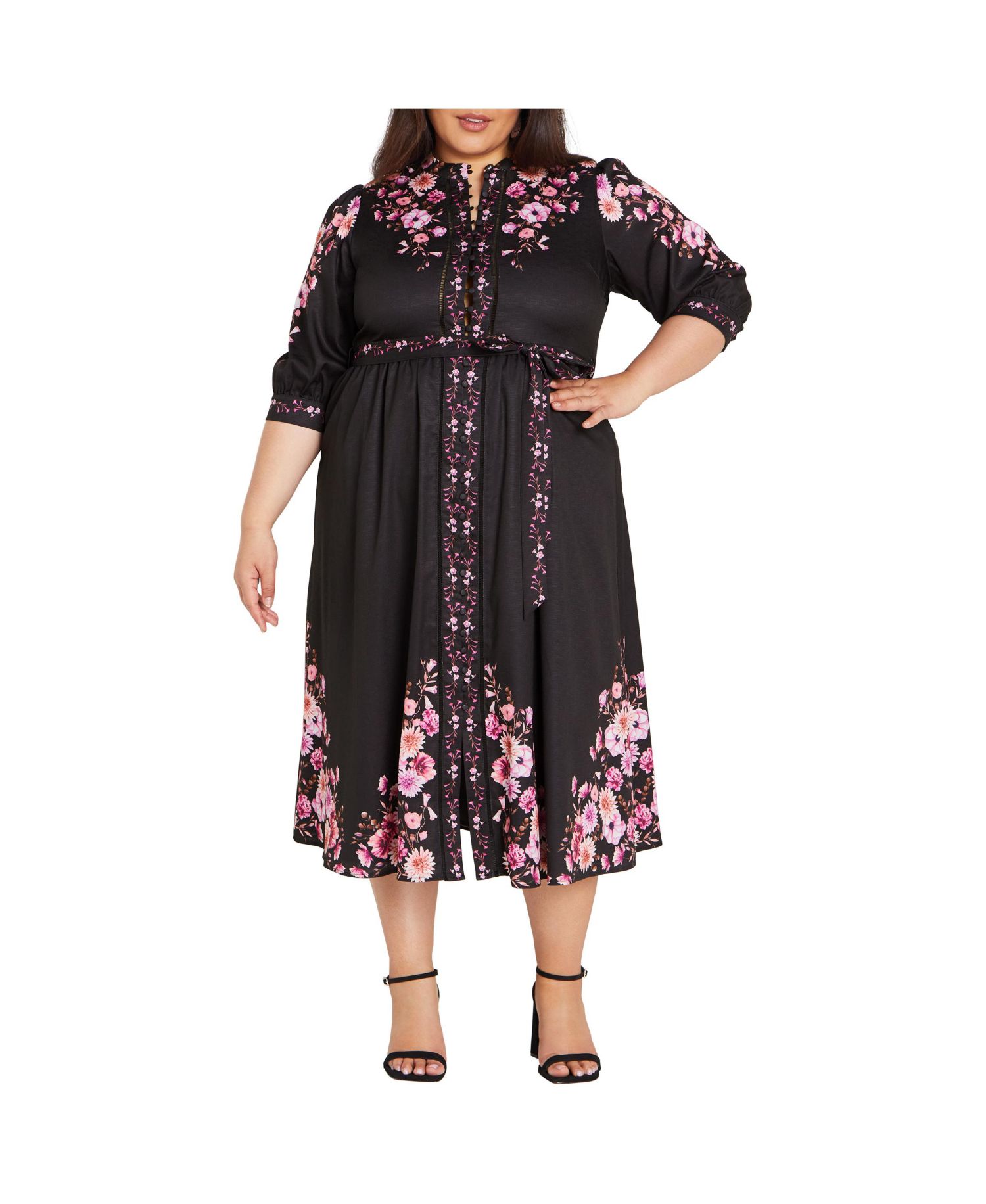 Women's Annabelle Button Down Floral Midi Dress