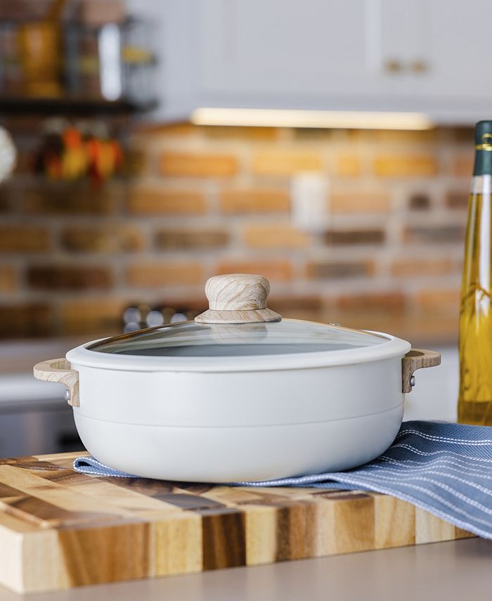 Sedona Kitchen Aluminum 3.5 Qt Caldero with Silicone Rim Glass Lid and ...