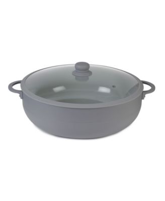 Aluminum 12 Qt Caldero with Silicone Rim Glass Lid and Silicone Handle Holder