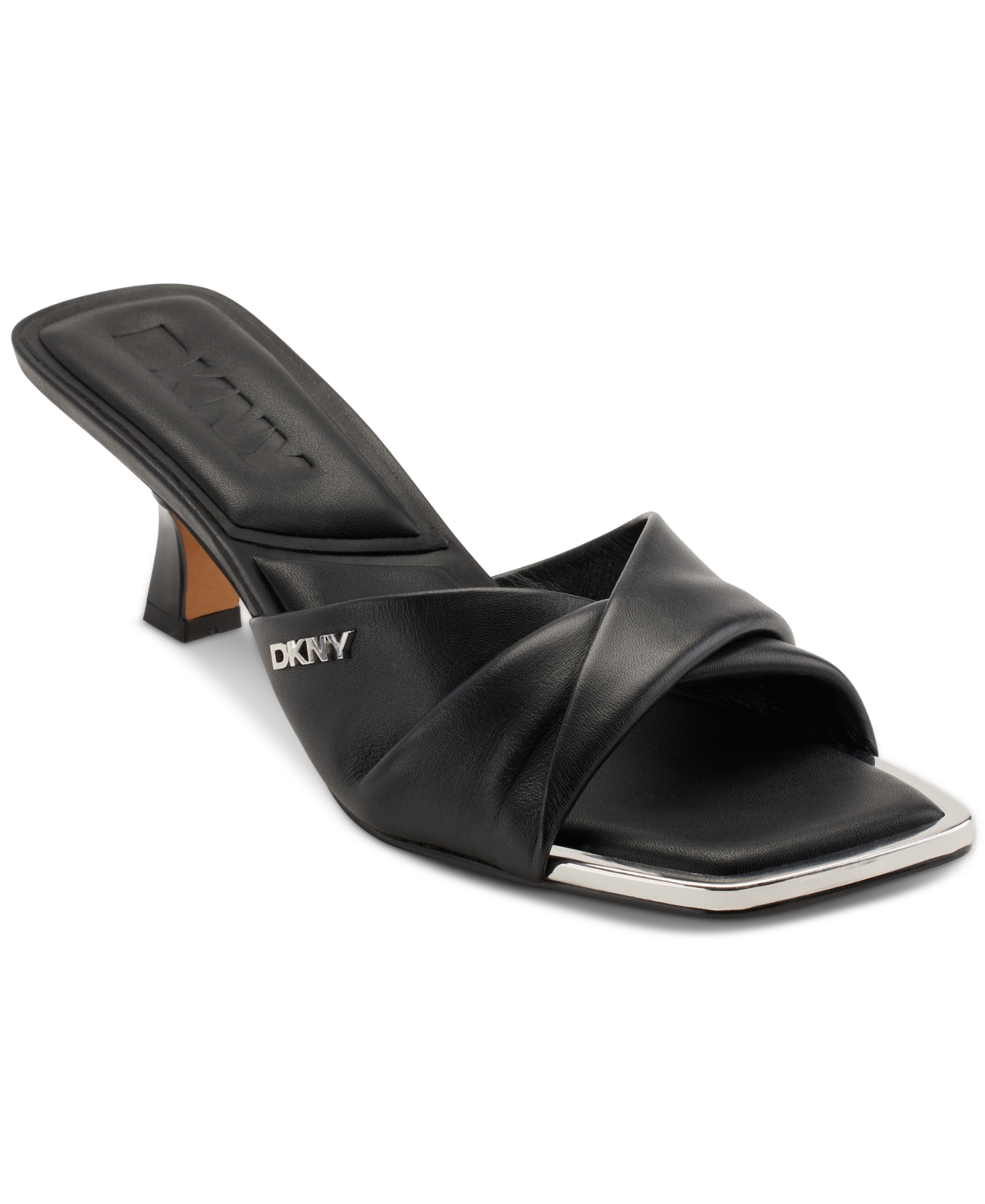 Shop Dkny Women's Jolaine Twist Slide Sandals In Black