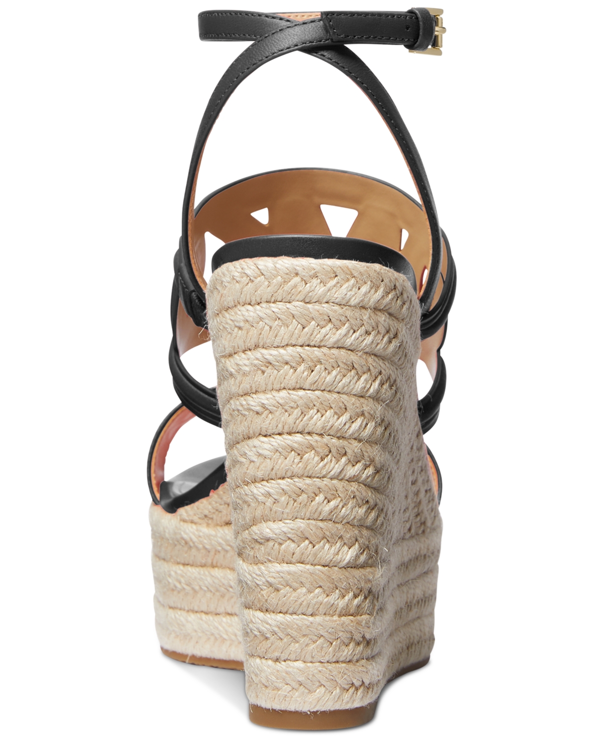Shop Michael Kors Michael  Women's Alma Logo-strap Platform Sandals In Spiced Coral