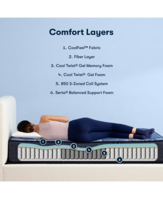 Perfect Sleeper Dazzling Night 12" Medium Hybrid Mattress Set, Full