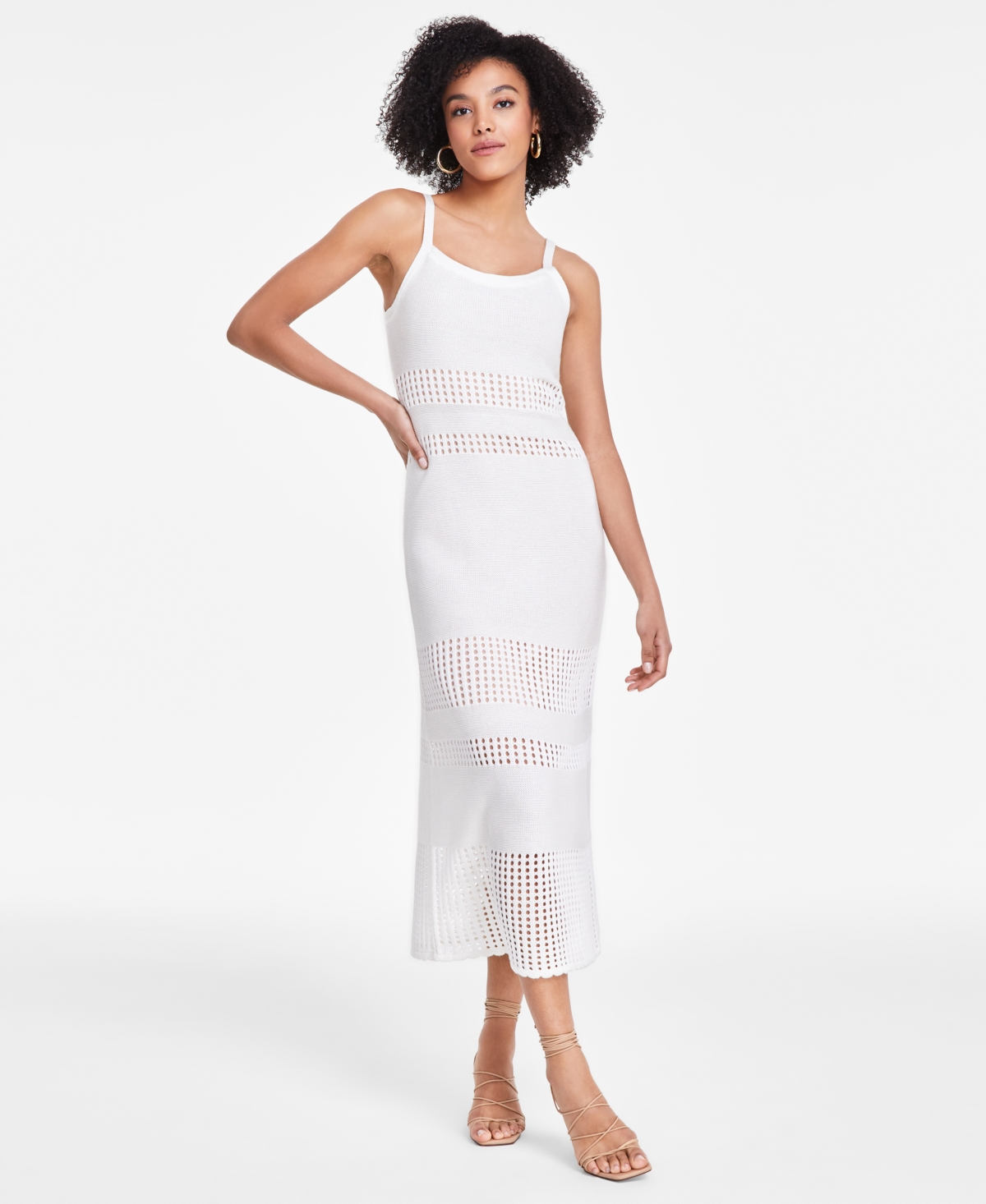 Women's Crochet Bodycon Dress, Created for Macy's - Pearl