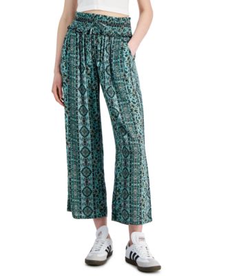 Kingston Grey - Juniors' Wide-Smock-Waist Crop Pants