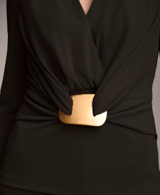 Women's Faux-Wrap Hardware Top