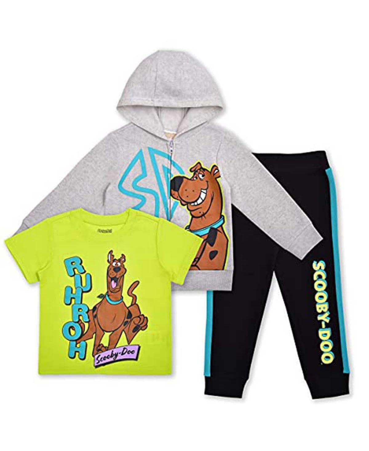 Shop Children's Apparel Network Little Boys And Girls Gray Scooby-doo 3-pack Jogger Set