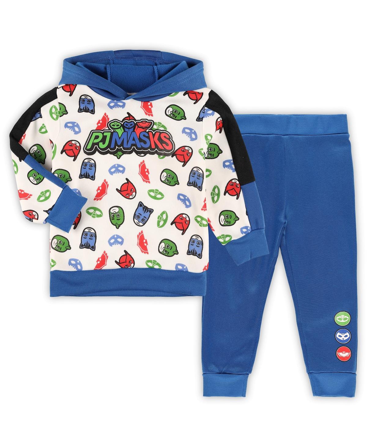 Children's Apparel Network Toddler White Pj Masks Pullover Hoodie And Joggers Set In White